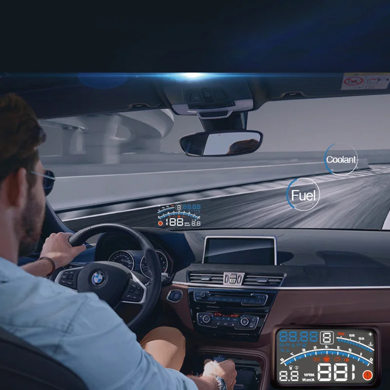 Автомобильный дисплей Hud лобовое стекло Gps спидометр Obd 2 автомобильный