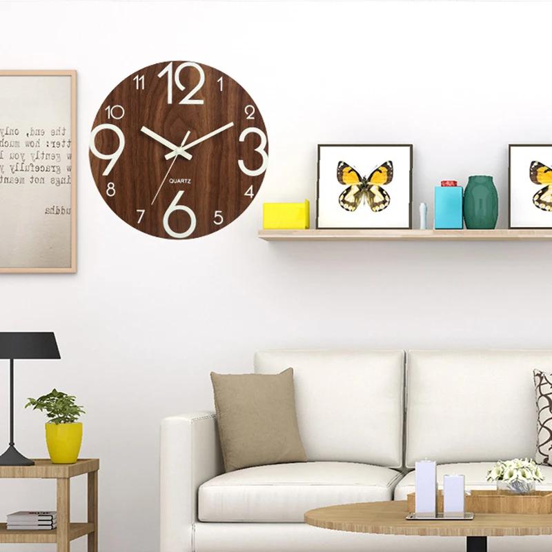 Baratos Reloj de números para pared Digital DIY 3D reloj silencioso acrílico oscuro resplandor luminoso colgante reloj acrílico breve silencioso DIY Reloj de pared moderno
