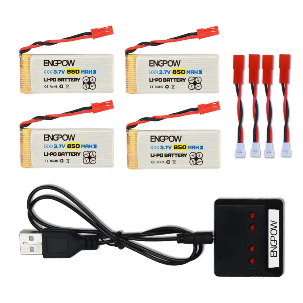 ENGPOW F181 Drone Battery 3.7V 850mAh Lipo Battery with X4 Charger for