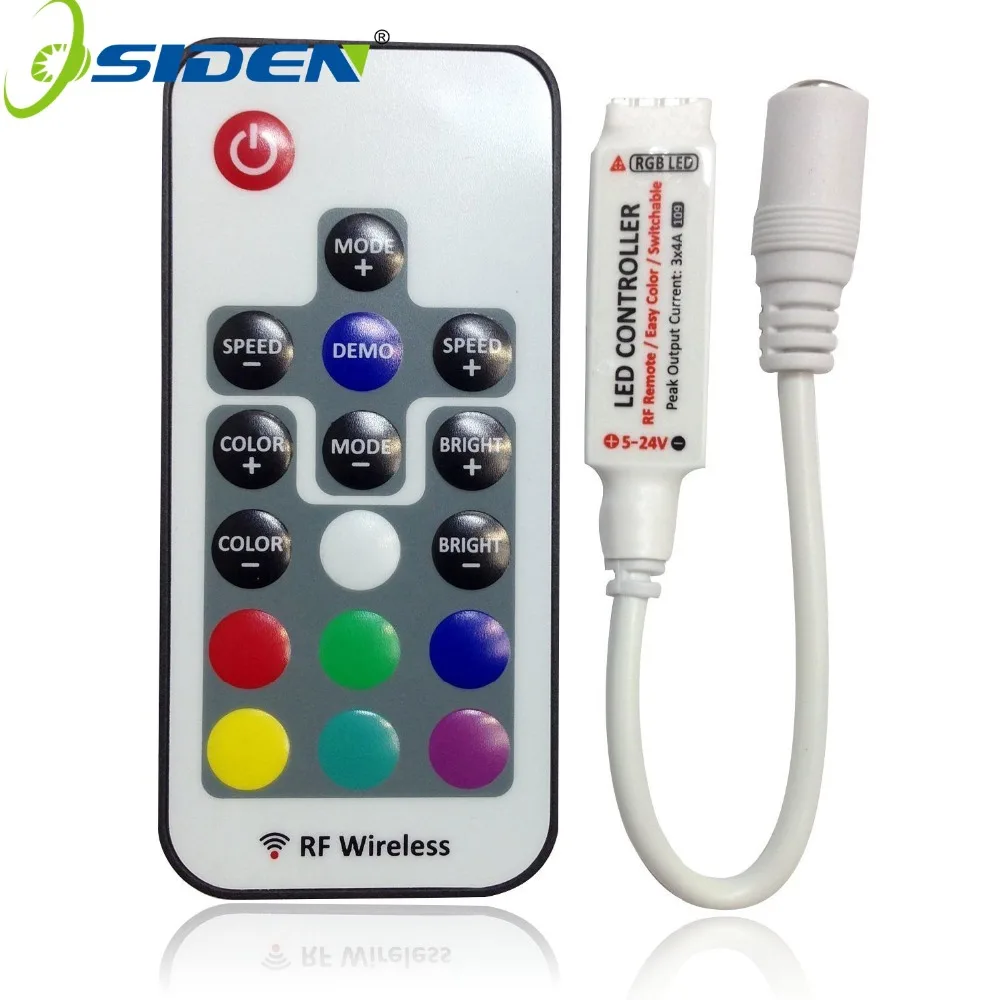 OSIDEN 100Pcs By DHL RF 17Key RGB Controller Mini RF Wireless LED Remote Controller for RGB 5050/3528 LED Lights Strips