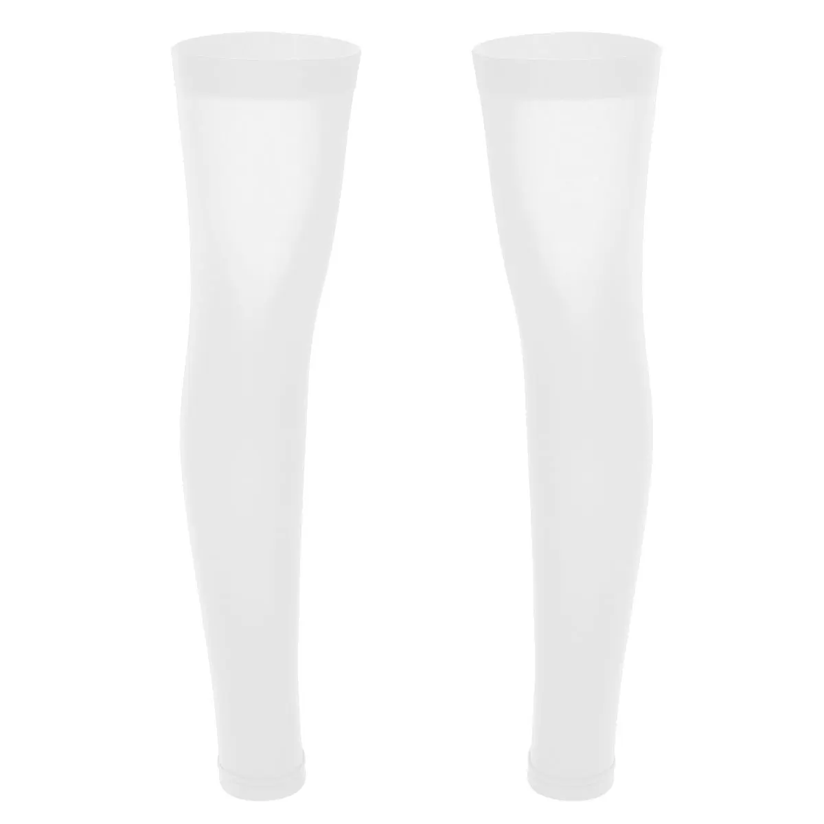 1 Pair Mens Sports Stockings Thigh High Full Leg Sleeve Footless Knee Brace Thigh and Calf Support Socks Running Stockings