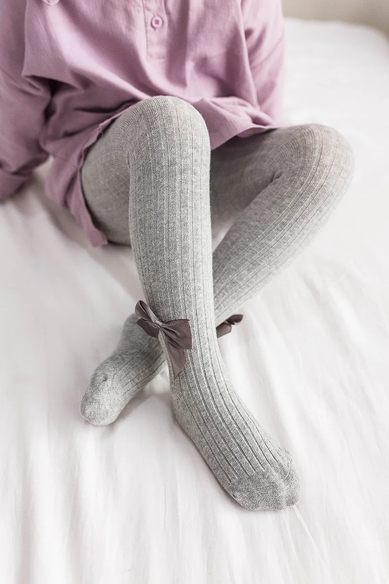 Novo Algodão Puro Grande pp Bebê Bottom Pantyhose Cor Pura Respirável Absorver Suor Bowknot Decoração Bonito Collants 3psc - Lot 4 Mamãe e Bebê