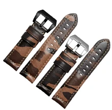 New 2014 Army Military leathers Watch 22mm 24mm 26mmCamouflage watchbands Strap Band Buckle belt 22mm accessories Free shipping