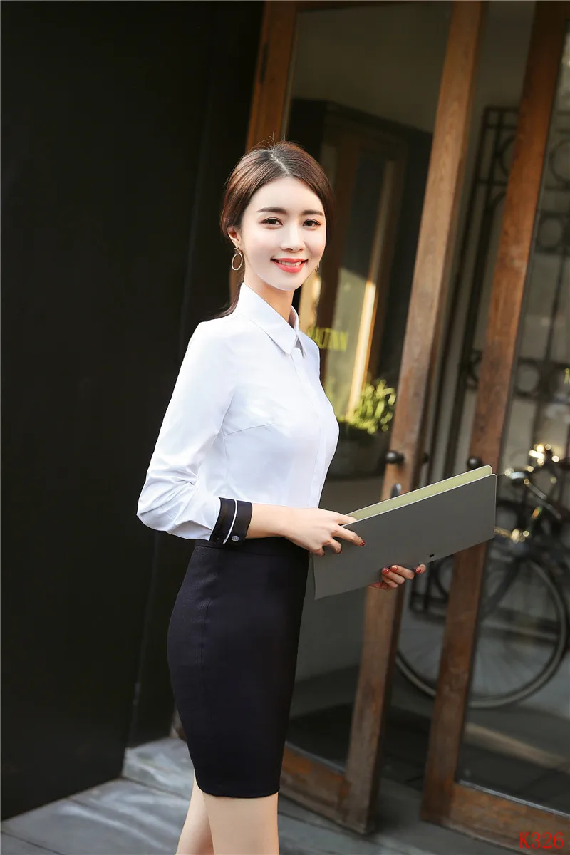 Long Sleeve White Piece Suits Women Ladies And Ol Styles Sets Skirt Top Summer With Two Blouses Shirts 7AwWqO