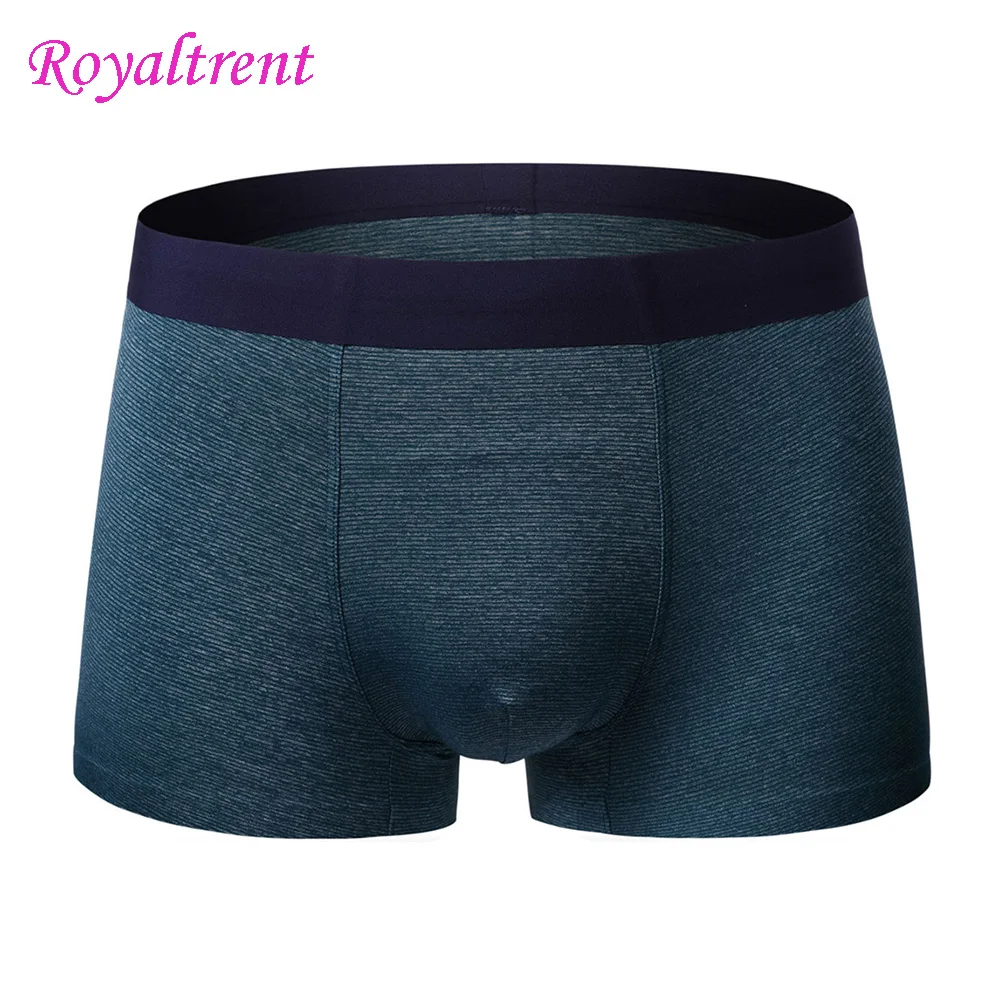 

Seamless Ice Silk Men'S Boxer Striped Men'S Boxer Underwear Elite Business Middle Waist Modal Men's Underwear