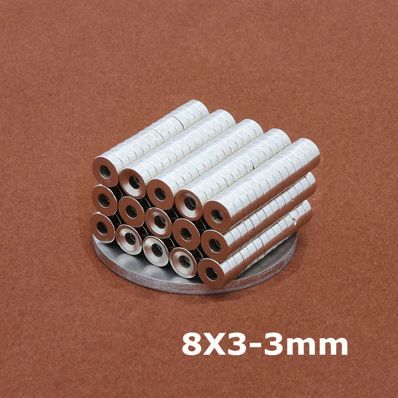 

20Pcs 8 x 3 mm hole: 3mm small super strong neodymium magnet N35 magnet plate NdFeB magnet 8mm x 3mm N38 neodymium iron boron