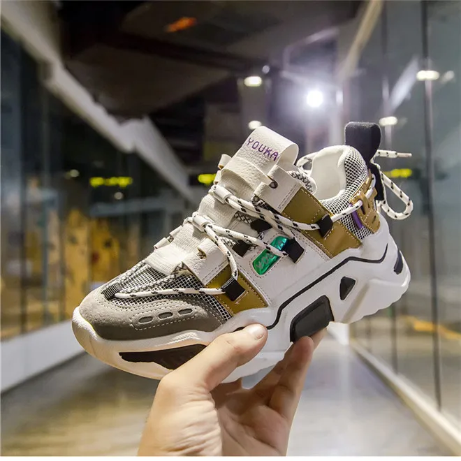 Sneakers Women Running Shoes Increasing 6CM INS Ulzza Harajuku Sneakers Cushioning Height Platform Breathable Sports Walking (8)