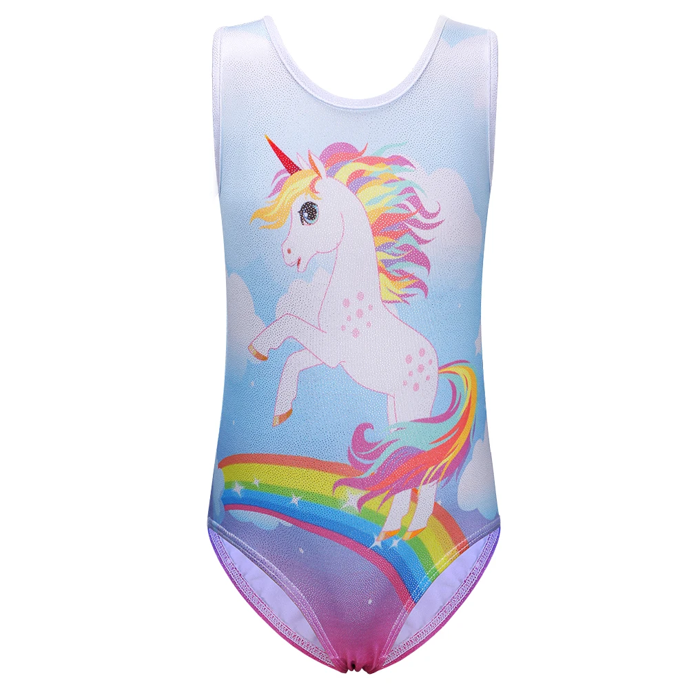 BAOHULU Sleeveless Gymnastics Leotard Unicorn Girls Leotard Sparkly