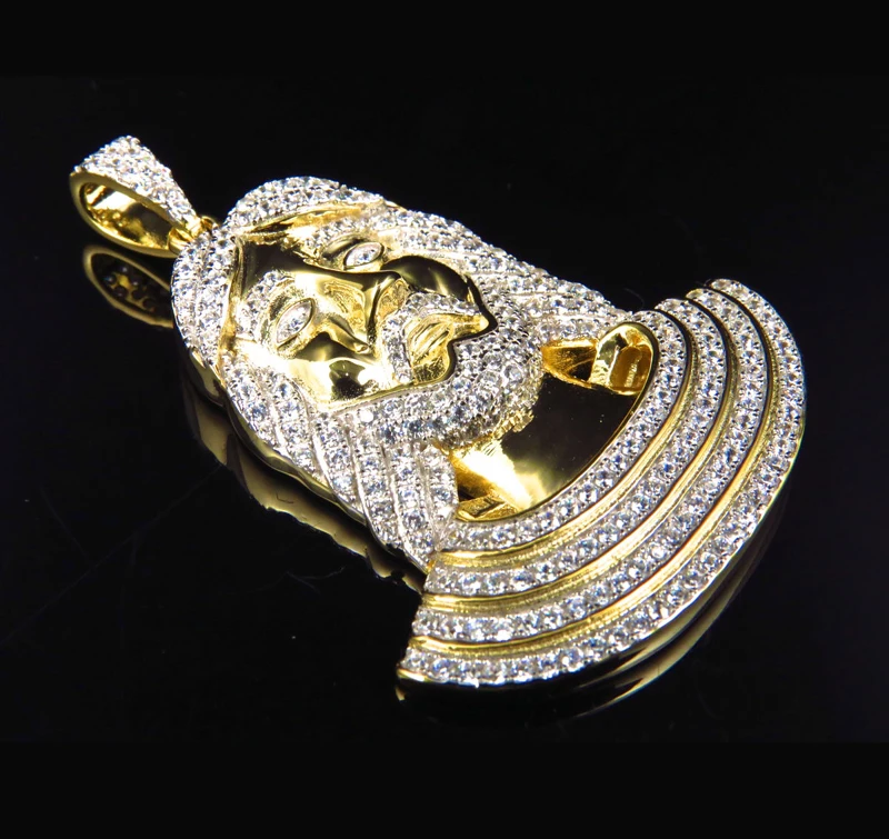 

Iced Out Hip Hop Vintage Necklaces Hot Brand Gold colors cz Guy Pendant Long Necklace Chain Jesus Women Men Jewelry with chain