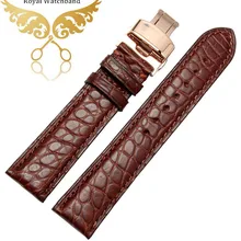 18 мм 19 мм 20 мм 21 мм 22 мм коричневый подлинный черный ремешок для часов из кожи аллигатора браслеты бабочка