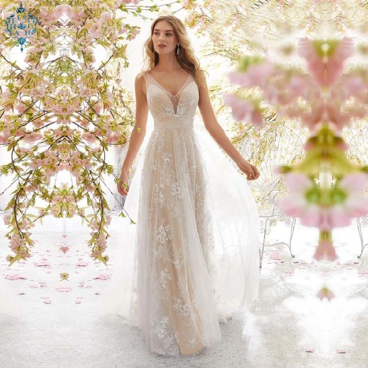 

Ameision 2019 Elegant Boho Lace Party Long Banquet Formal Dresses Women deep V-Neck Sleeveless Sexy Backless Maxi Evening Gown