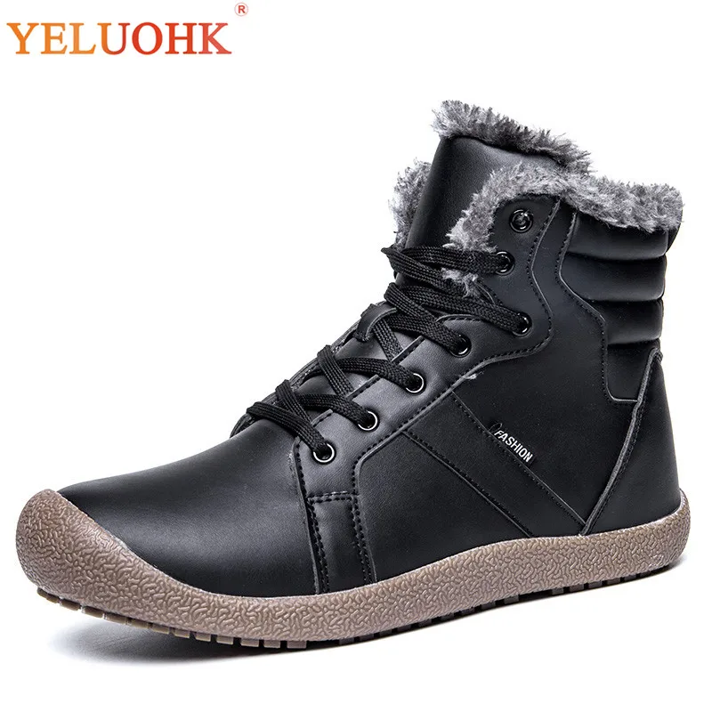 Vente 38 48 hiver Bottes Hommes Grande Taille Hommes Chaussures D hiver En Peluche Chaud Hiver Hommes Bottes de Travail Chaussures de Sécurité
