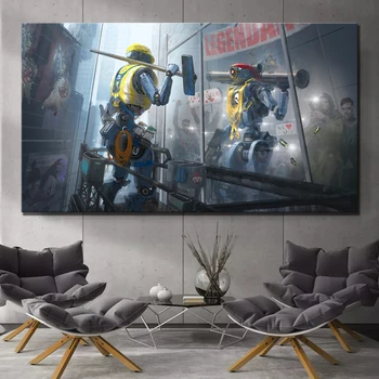 

1 Piece Apex Legends Game Poster Paintings Science Fiction Futuristic Robot Poster Artwork Canvas Paintings for Home Decor