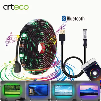 

USB Led Strip Light Kit Bluetooth Controller RGB 5050 For TV Background light diode Tape IP20/IP65 Waterproof 0.5M 1M 2M