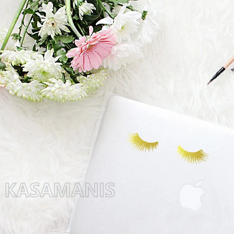 cute eyelashes decal laptop decoration