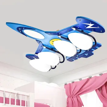 

4*E14+LED Cartoon Aircraft Chandeliers Flush Mount Lamp kid's Room Ceiling Child Bedroom Lighting Family decorative lights