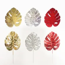 5 шт. искусственная золотая ткань черепаха задний лист рассеянный хвост лист свадебное украшение для дома Рождество День рождения Пальмовые Листья