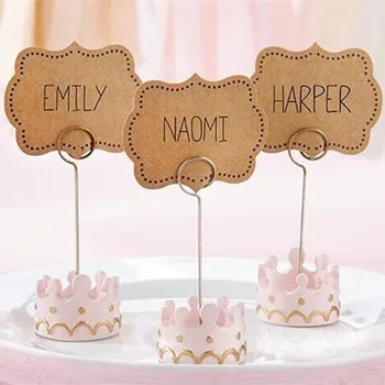 

10pcs Pink Princess Crown Place Card Holder Clips Message Card Holder Photo Holder Wedding Table Decoration Home Decor