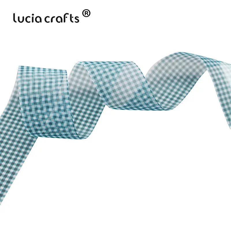 Lucia crafts 5 ярдов/6 ярдов 40 мм органза ленты для Свадьбы вечерние украшения сетчатая лента бант для волос подарочная упаковка аксессуары P0304