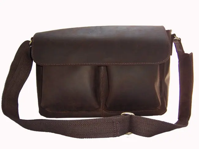 Винтаж Кожа Полного Зерна Неподдельная мужская Сумка Кожаная мужчины Crossbody кожа