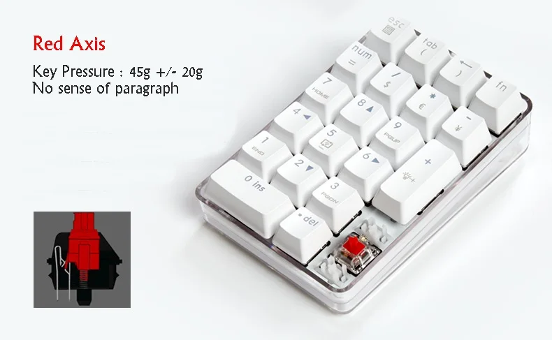 Все новые Magicforce Crystal 21 ключ USB Проводная Механическая клавиатура внешняя официальная цифровая клавиатура Cherry, Gateron Механическая ось