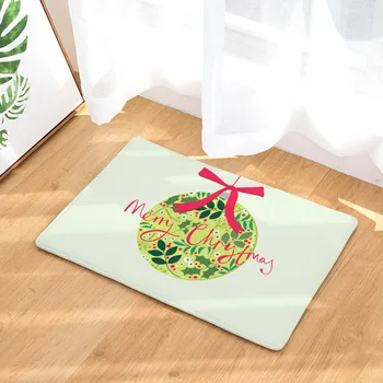 

Cartoon Deer House Tree Wreath Bowknot Cherry Flower Bells Hat Entry Door Mats Christmas Decor Baby Room Rugs Gift Coral Fleece