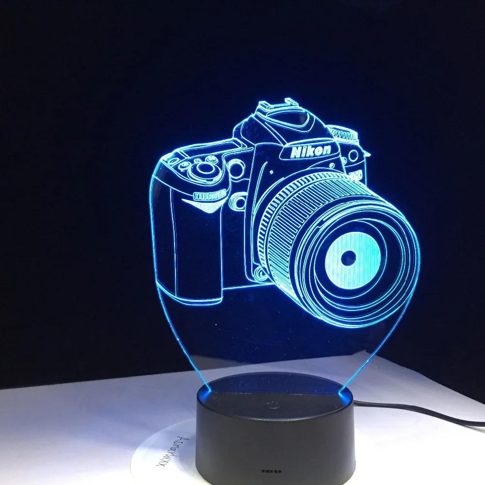 Светодиодный светильник иллюзия камеры Настольный USB RGB Ночной романтическая