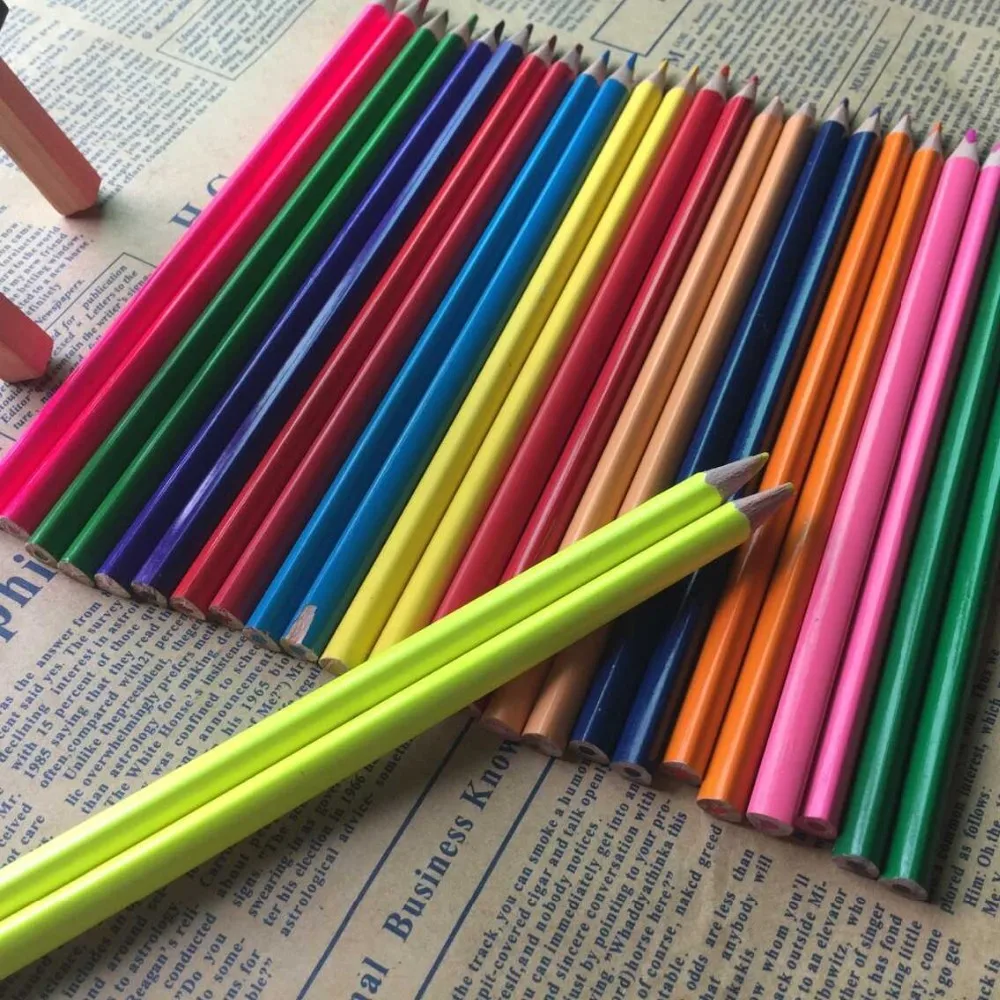 36pcs high quality color pencils constantly core Triangle Mark colored pencils 17.8cm free shipping 12pcs 15×24cm matte self seal bubble poly mailer shipping packaging envelope colored padded mailing envelopes for small business