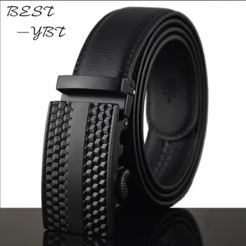 

Mens Leather Belt Mens belt Real Leather Automatic Buckle Belt Ratchet Waistbelt Business casual belt cinto femininas