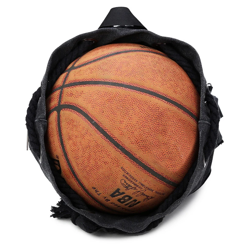Прочная парусиновая спортивная сумка для мужчин, черная фитнес баскетбольная тренировочная сумка, многофункциональный уличный спортивный рюкзак с Кулиской