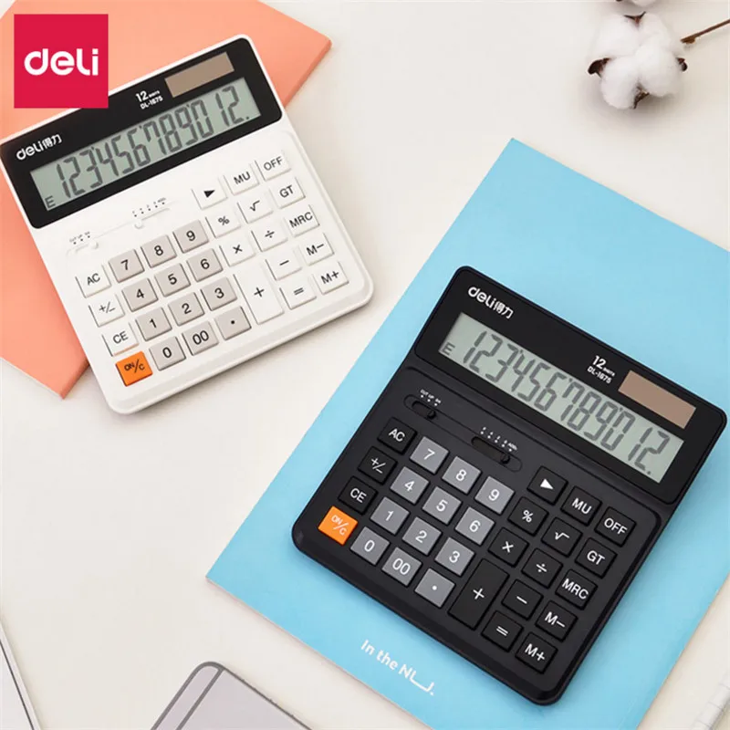 حاسبة 12 بت كبيرة شاشة عرض الشمسية الكمبيوتر ABS كبير زر المالية مخصصة طالب مكتب حاسبة