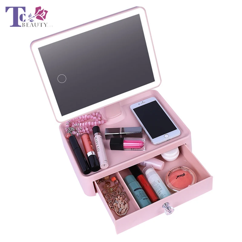 

LED Makeup Mirror Lamp Table Desktop Princess Mirror Smart Cosmetic Mirror Table Lamp