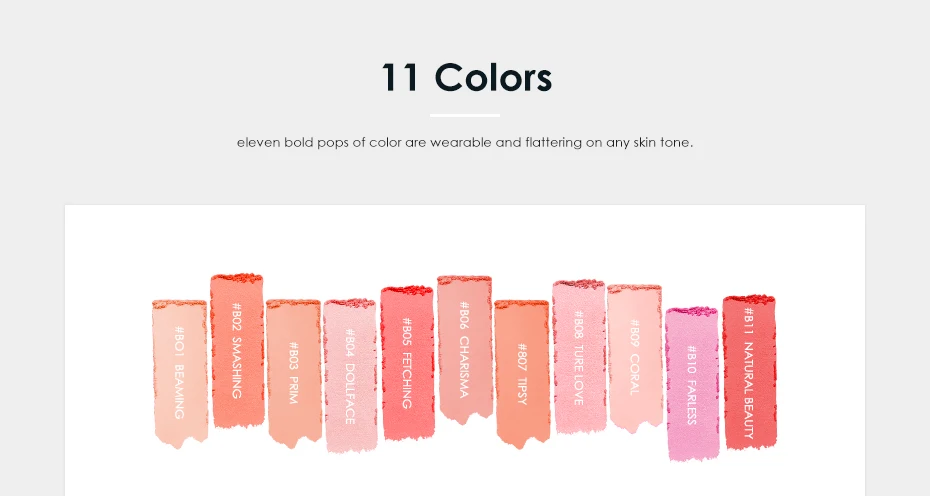 FOCALLURE New Fabulous Genuine 11 colors blush Soymilk matte pearl rouge Blush High Quality Make Up Face Blusher