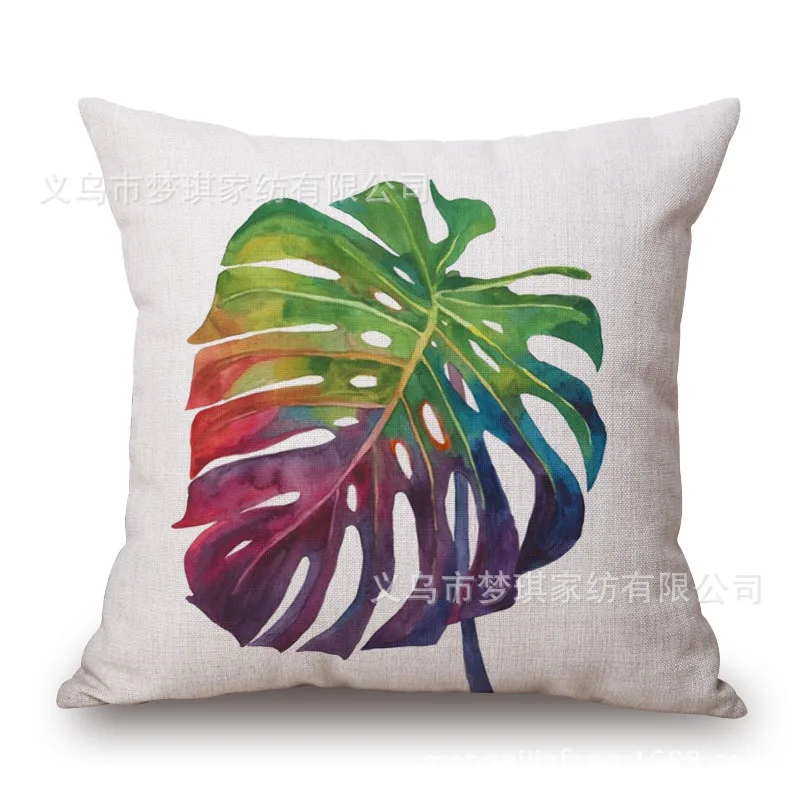7 أنماط القطن الكتان رمي كيس وسادة الاستوائية النباتات زهرة غطاء وسادة المنزل كنبة مكتب سيارة زخرفة الأدوات أدوات منزلية