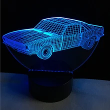 Hot SALE Cuba Retro Animation Cool Car 3D USB LED Lamp Car-Styling Colorful Cool Boy Gift Toys RGB Night Light Table Decoration