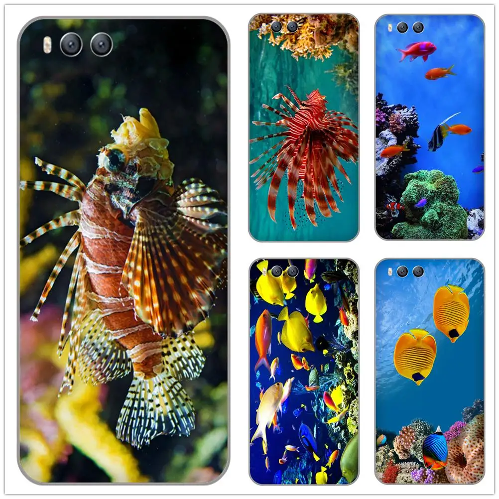 Lionfish blue red Tropical fish printed Soft TPU Silicone Case Cover for xiaomi 3 note3 4 4c 5s 5 6 redmi 4a 6a note note2 5a |