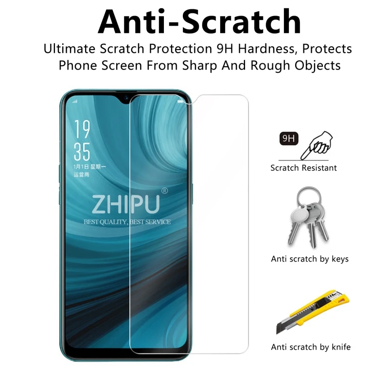 10 шт. закаленное стекло для OPPO A7N протектор экрана 2.5D 9 H Премиум Закаленное 6 2 PCDM00