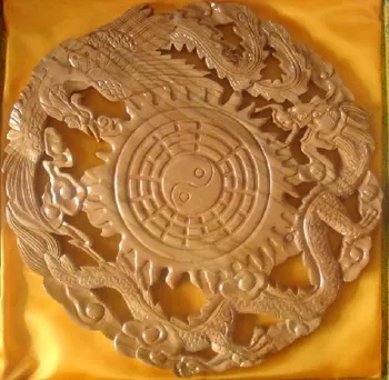 

Long Yi mahogany dragon mirror mirror gossip Phoenix carving Pendant Home Furnishing 2060054