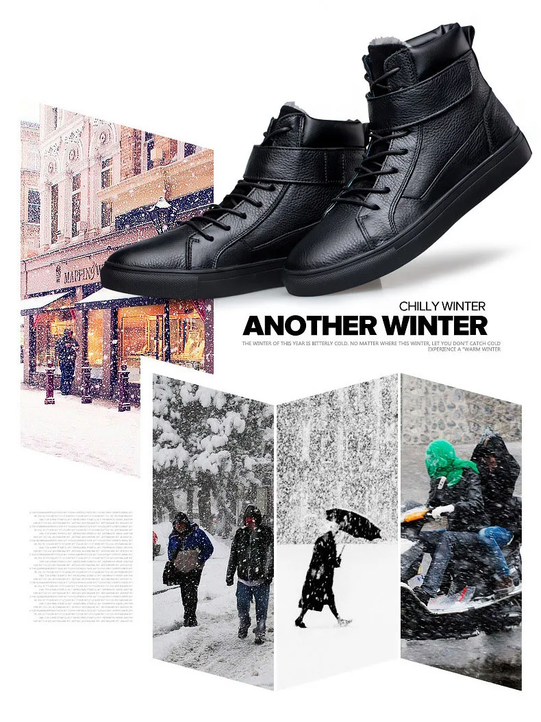 Новое поступление; повседневная мужская обувь из коровьей кожи; теплая и удобная зимняя обувь из натуральной кожи с коротким плюшем; теплая Классическая обувь