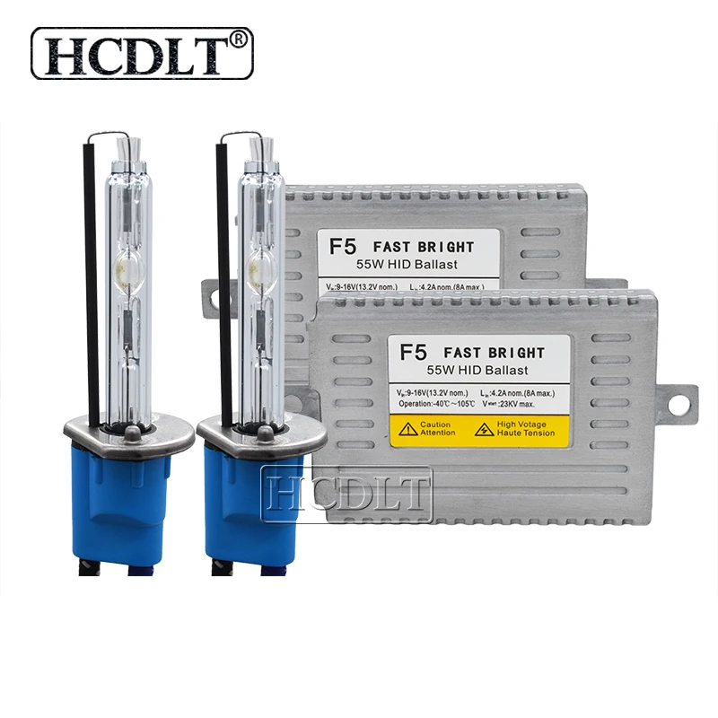 HCDLT 55 Вт HID комплект автомобильных фар Xenon H11 H1 H7 HB3 HB4 9012 D2H 5500K лампа реактор DLT F5