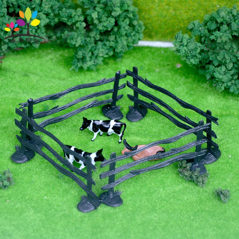 

10 Pieces Original Farm Animal Fence Stable Transfer Fence Model DIY Building Sand Table Toy