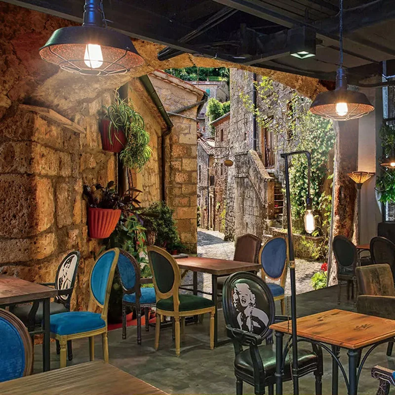 Пользовательские 3D обои фрески Европейский город уличный вид фото обои кухня гостиная ресторан украшение дома живопись