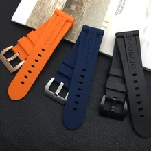 22 мм, 24 мм, 26 мм, черный, синий, оранжевый ремешок для часов, силиконовый резиновый ремешок для часов, сменный ремешок для Panerai, бесплатные инструменты, пряжка