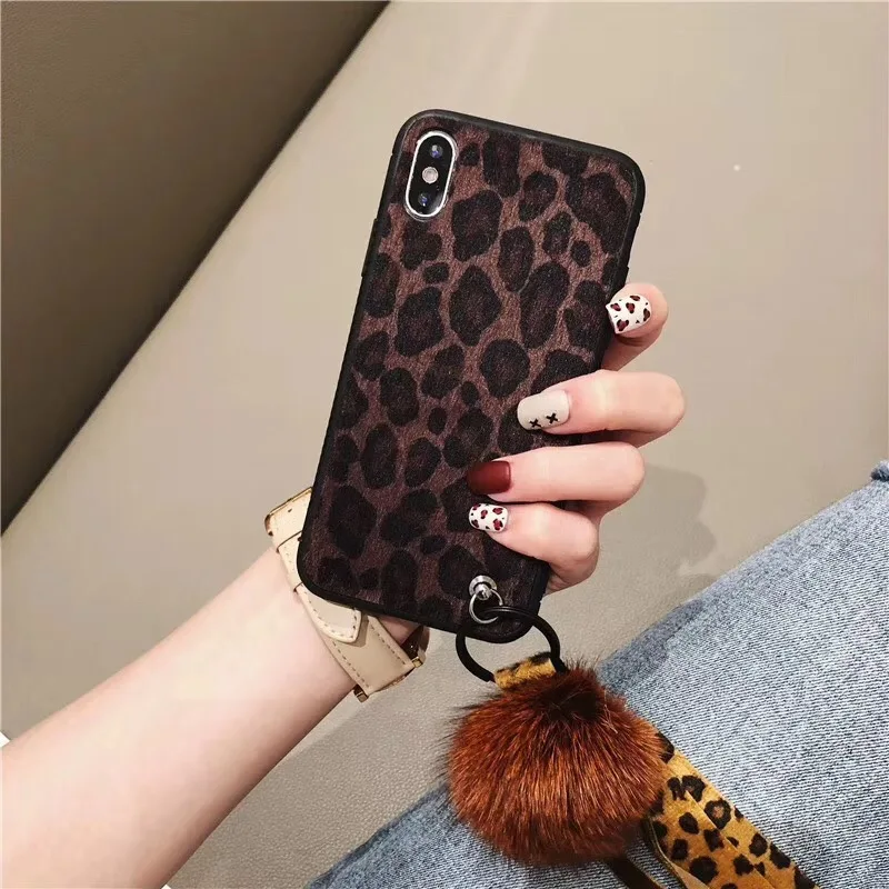 Мода лошадь мех животных ry leopard чехол для iphone XR XS MAX X лиса помпоном 8 плюс 7 6s 6 10| |