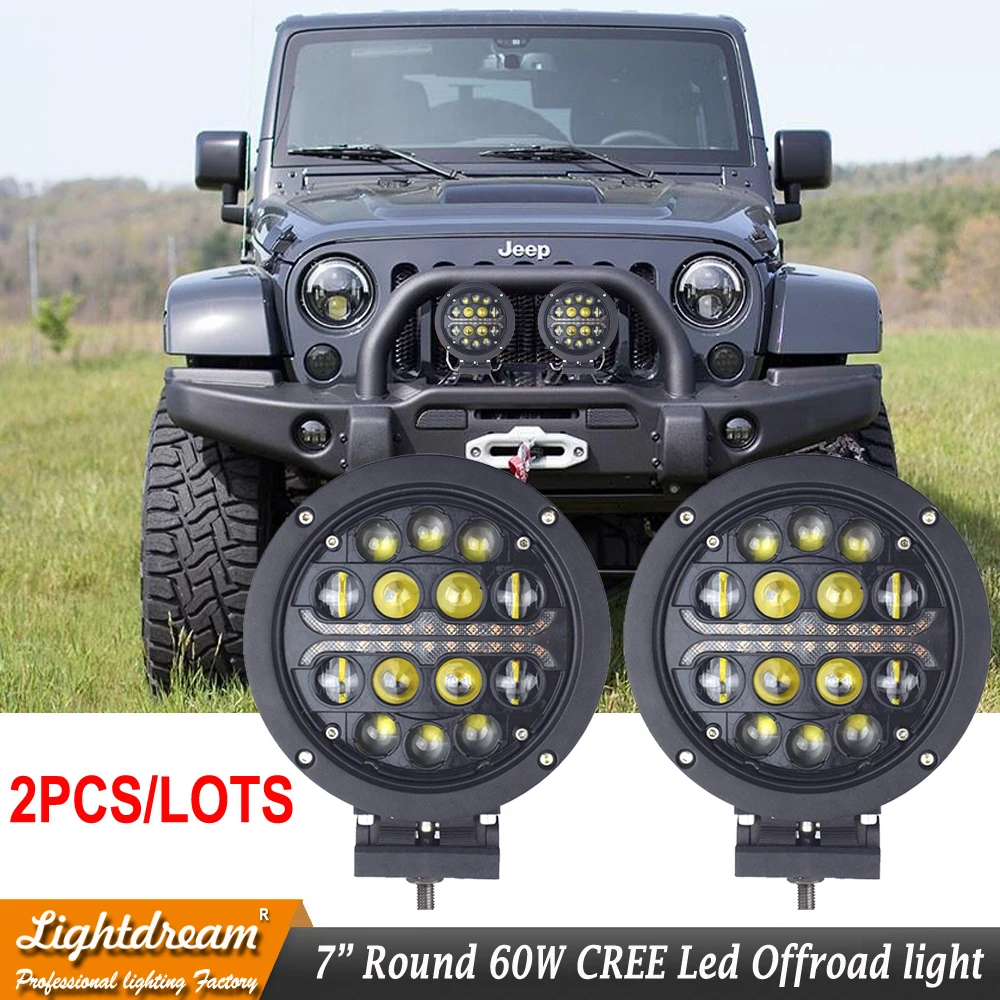 

Wholesale Led work lights 60w driving light led 12V 24V Narrow spotlights beam Good Night lights x2pcs free shipping Lightdream