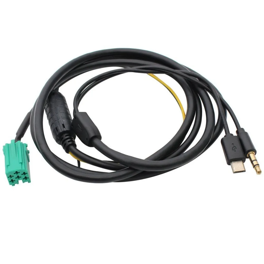 

Biurlink 3.5mm Audio In AUX Cable Adapter Connector with Micro USB Charge Plug for Android Phone For Renault Update List Models