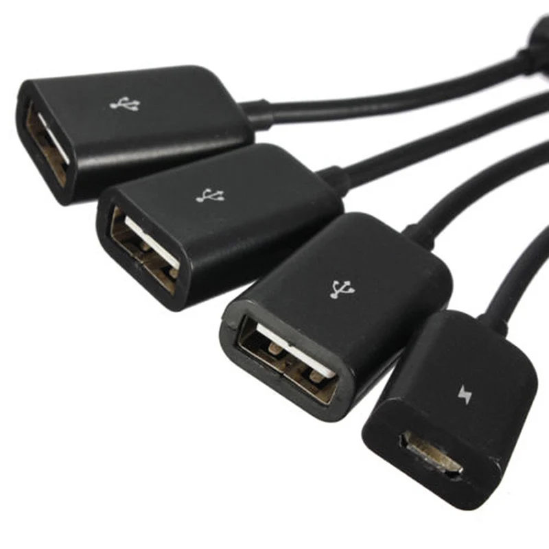 4 в 1 USB 2,0 концентратор 4 порта к Micro USB OTG концентратор разветвитель Хост удлинитель адаптер кабель для Android телефон планшет ПК