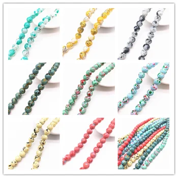 

Wholesale 6/8mm Round Chic Glass Loose Spacer Charm Beads Pattern DIY Jewelry Making