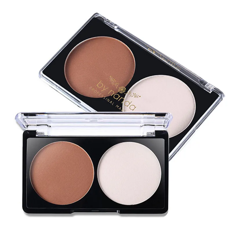 От Nanda Brand Makeup 2 цвета бронзер хайлайтер пудра палитра для стрижки косметика лица