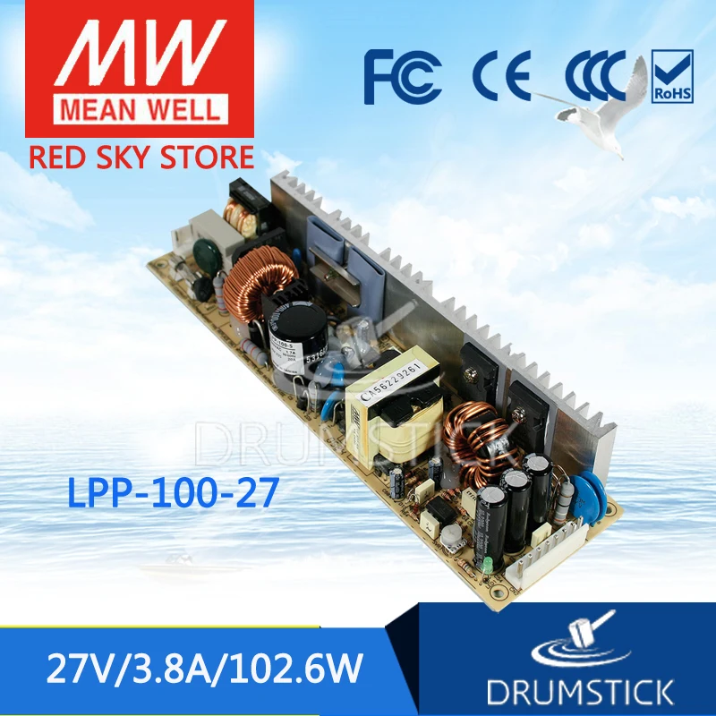 

MEAN WELL LPP-100-27 27V 3.8A meanwell LPP-100 27V 102.6W Single Output with PFC Function